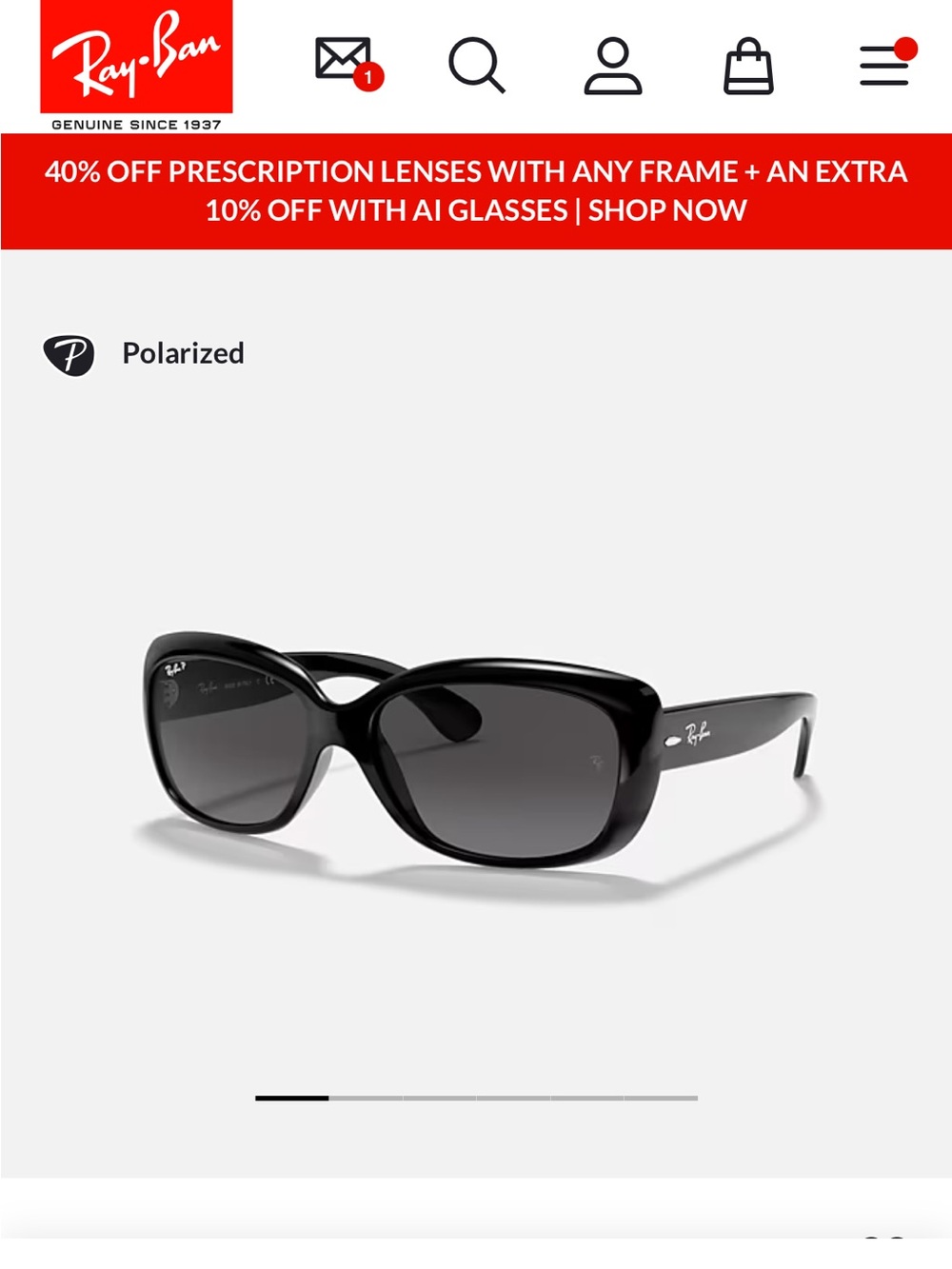 Ray-Ban Black Frame Sunglasses with Black Case / the Jackie Ohh - Picture 12 of 12